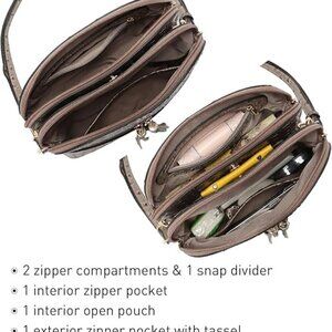 Women Tassel Zipper Pocket Crossbody Bag Shoulder Purse Fashion Travel Bag .